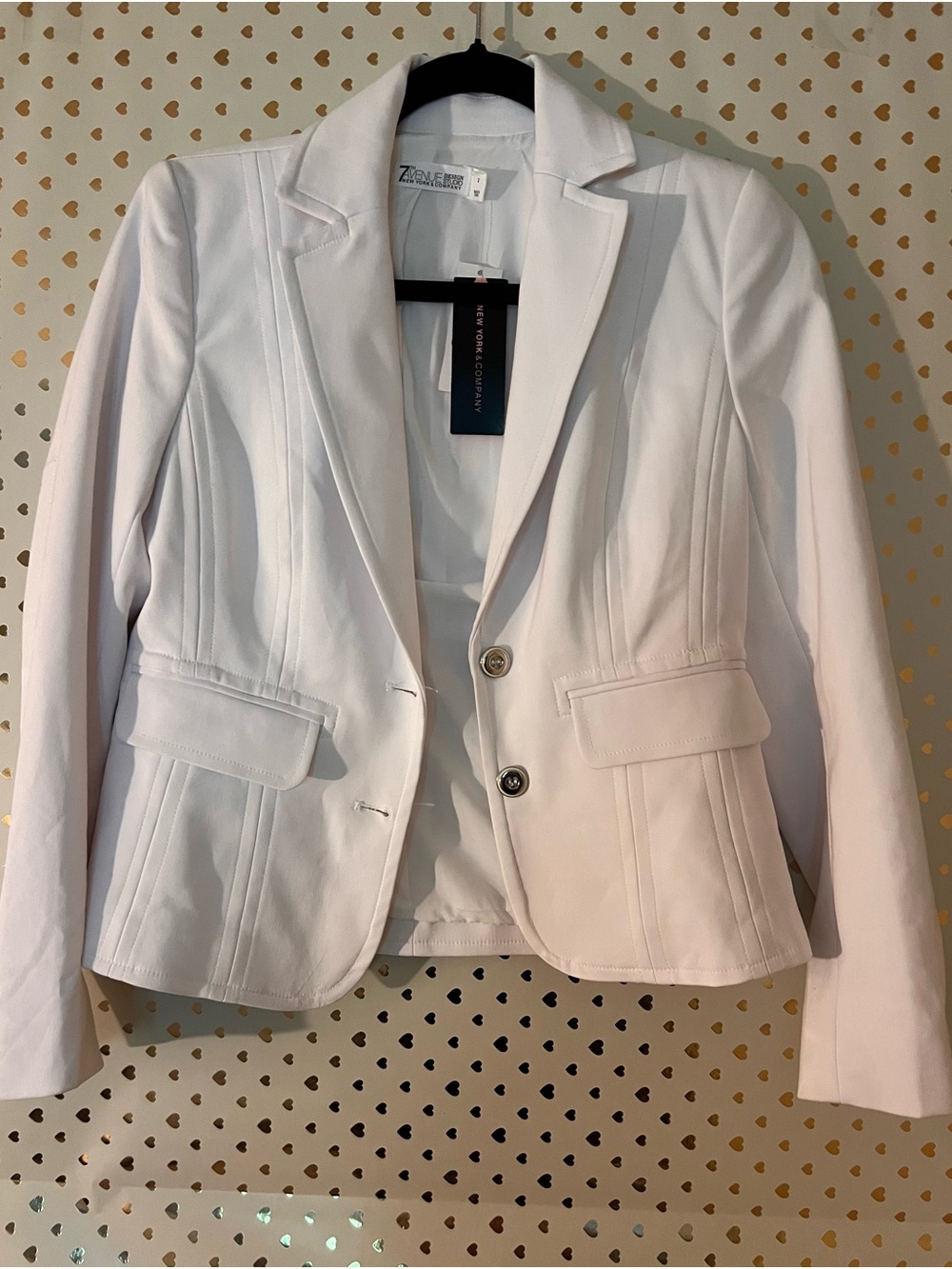 New York & Company White Women's Tailored Blazer